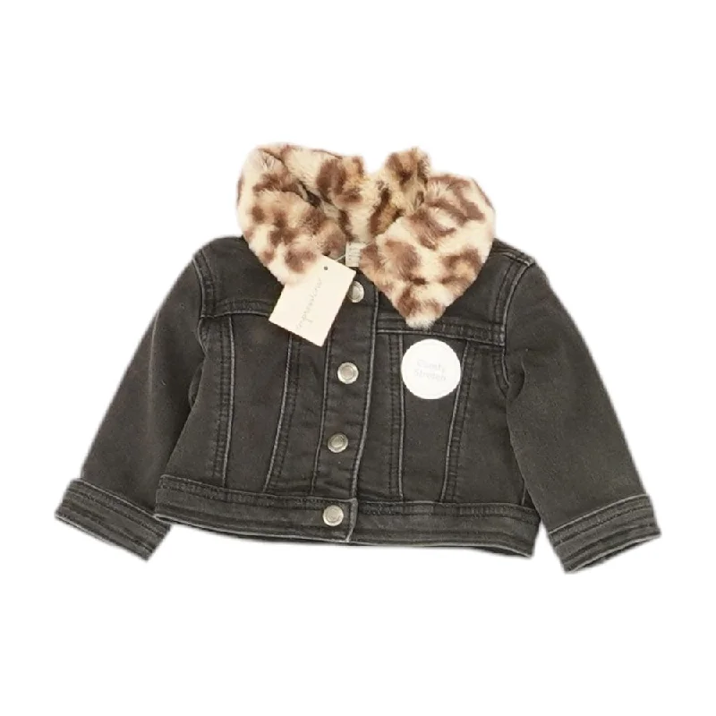 Black Solid Denim Jacket Toggled Jacket Drawstring Jacket Belted Jacket
