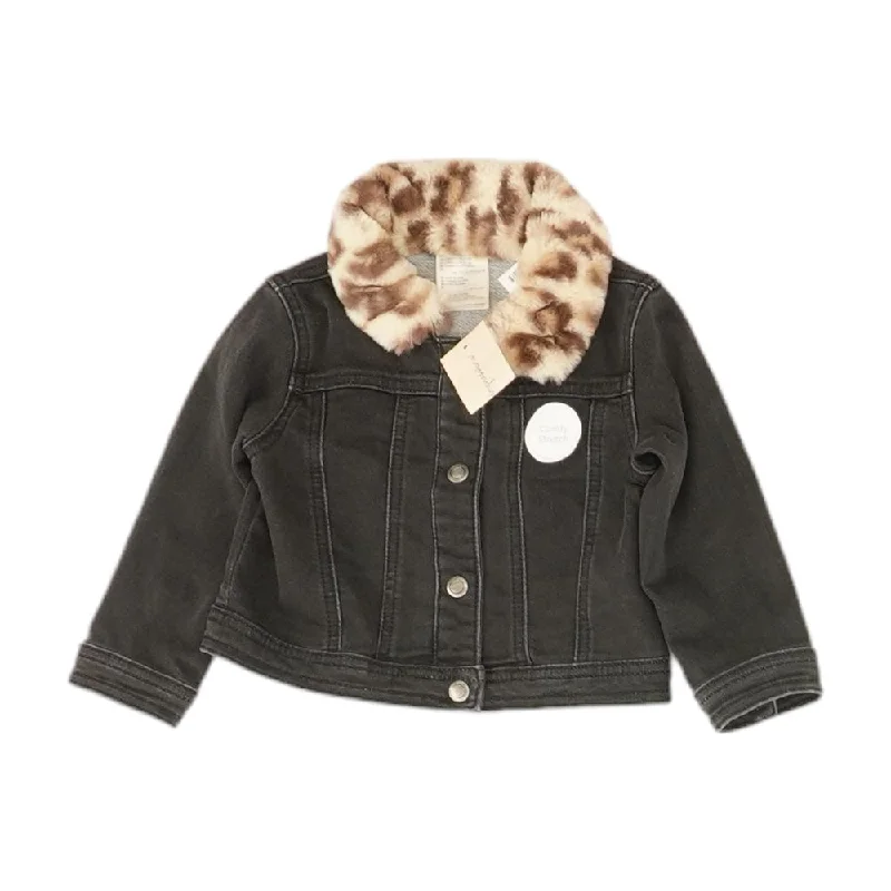 Black Solid Denim Jacket Collared Jacket Crew Neck Jacket Turtle Neck Jacket