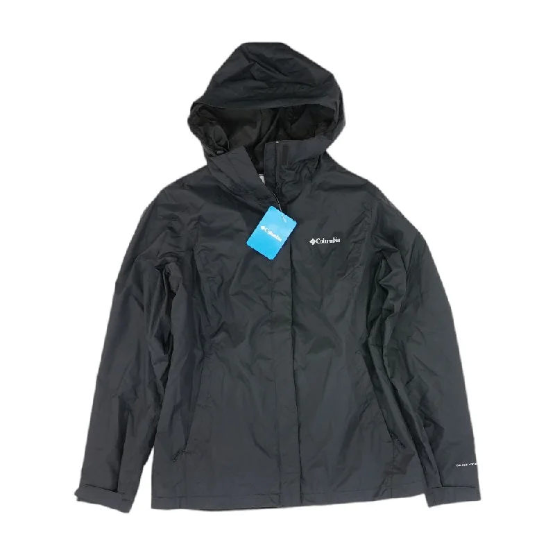 Black Solid Lightweight Jacket Zip Front Button Front Snap Front