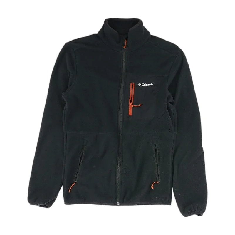 Black Solid Lightweight Jacket Zippered Front Buttoned Front Snap Front