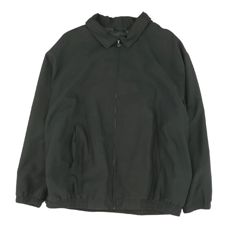 Black Solid Lightweight Jacket Insulated Jacket Fitted Jacket Loose Jacket