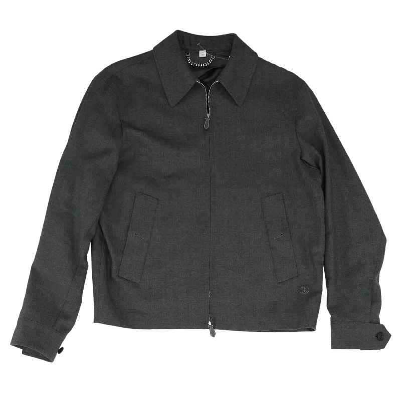 Charcoal Harrington Zipped Jacket Belted Jacket Elasticated Jacket Padded Jacket