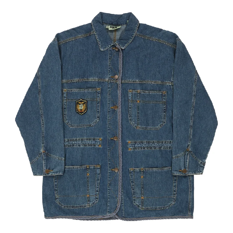 Dkny Denim Jacket - Small Blue Cotton Satin Jacket Silk Jacket Chiffon Jacket