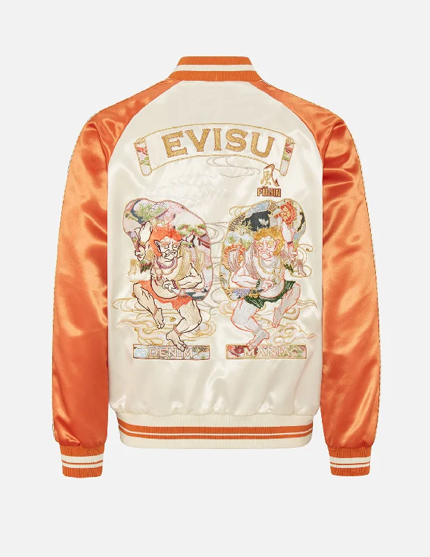 Fujin Twins Embroidered Souvenir Jacket Print Jacket Jacquard Jacket Embroidered Jacket