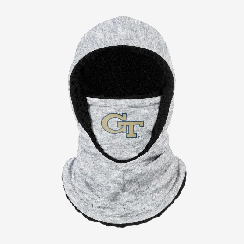Georgia Tech Yellow Jackets Heather Grey Big Logo Hooded Gaiter Satin Fabric Silk Fabric Chiffon Fabric