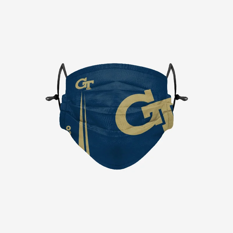 Georgia Tech Yellow Jackets On-Field Sideline Logo Face Cover Chenille Fabric Brocade Fabric Lace Fabric