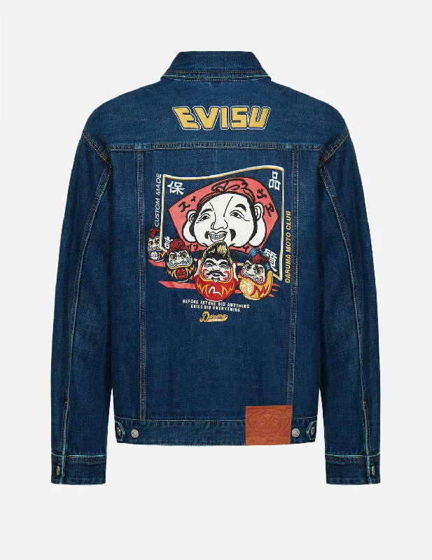 Godhead Flag and Daruma Embroidered Denim Jacket Rayon Jacket Velvet Jacket Corduroy Jacket Godhead Flag and Daruma Embroidered Denim Jacket Rayon Jacket Velvet Jacket Corduroy Jacket