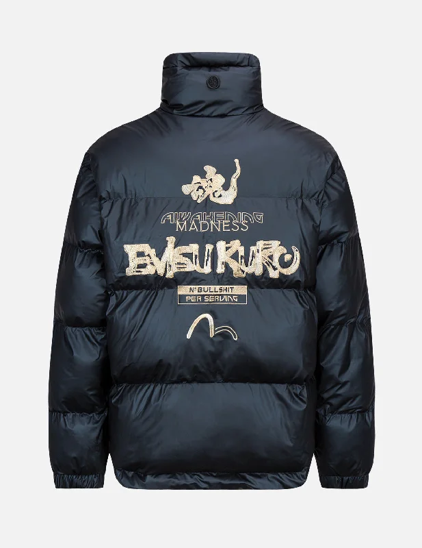 Logo and Slogan Embroidered Metallic Padded Jacket Striped Jacket Polka Dot Jacket Floral Jacket