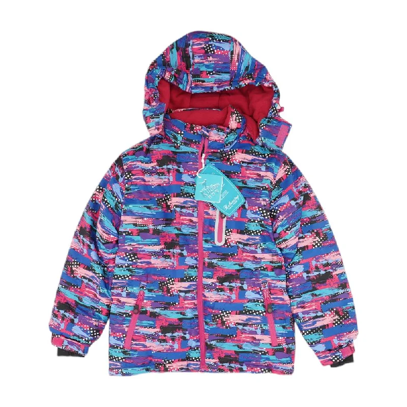 Multi Graphic Puffer Jacket Fleece Jacket Down Jacket Parka