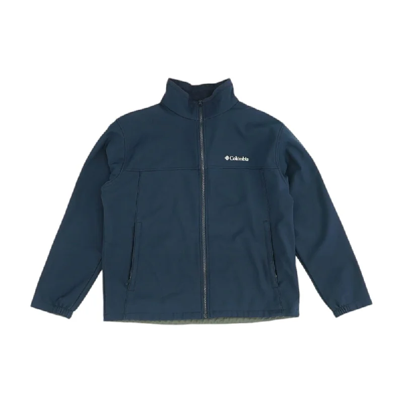 Navy Solid Jacket Denim Jacket Leather Jacket Suede Jacket