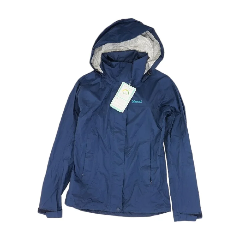 Navy Solid Rain Jacket Satin Jacket Silk Jacket Chiffon Jacket