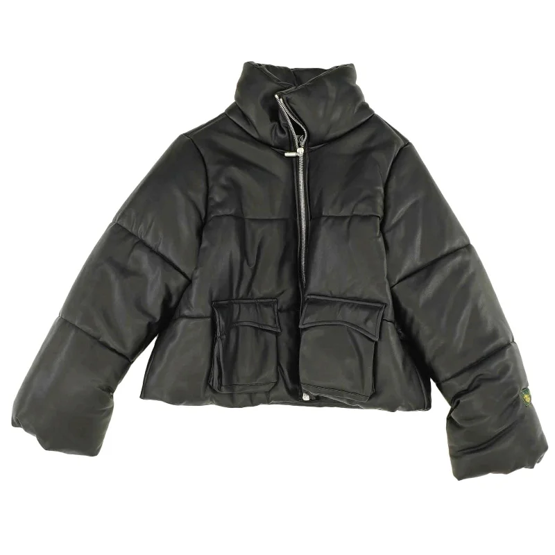 Pre-Fall 22 Black Embossed Puffer Jacket Quilted Jacket Puffer Jacket Insulated Jacket