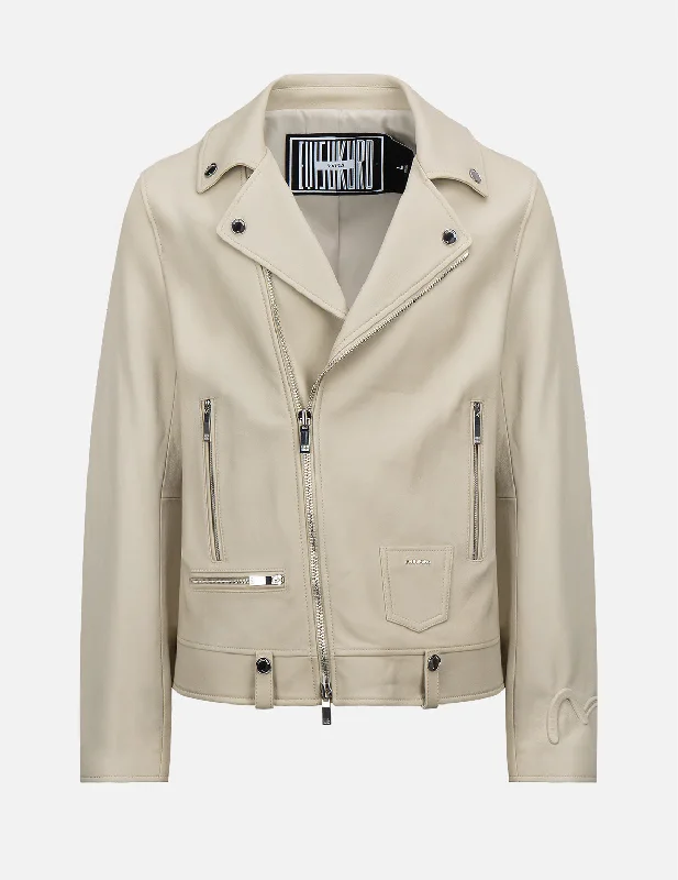 Seagull Embossed Leather Biker Jacket Denim Jacket Leather Jacket Suede Jacket