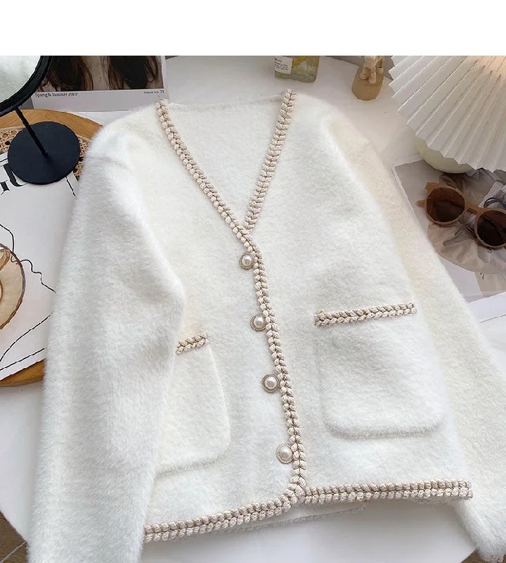 Small fragrance hemp wrapped Long Sleeve Jacket  6060 Quilted Jacket Puffer Jacket Insulated Jacket