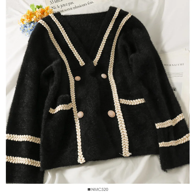 Sweater women's autumn double breasted long sleeved jacket  1860 Trench Coat Raincoat Waterproof Jacket