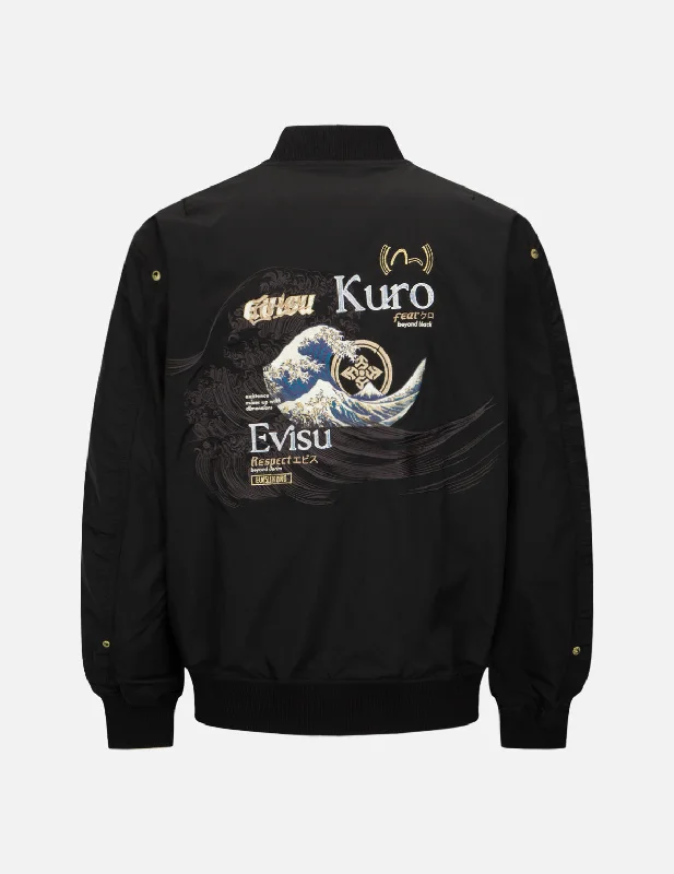 The Great Wave Embroidery Bomber Jacket Print Jacket Jacquard Jacket Embroidered Jacket