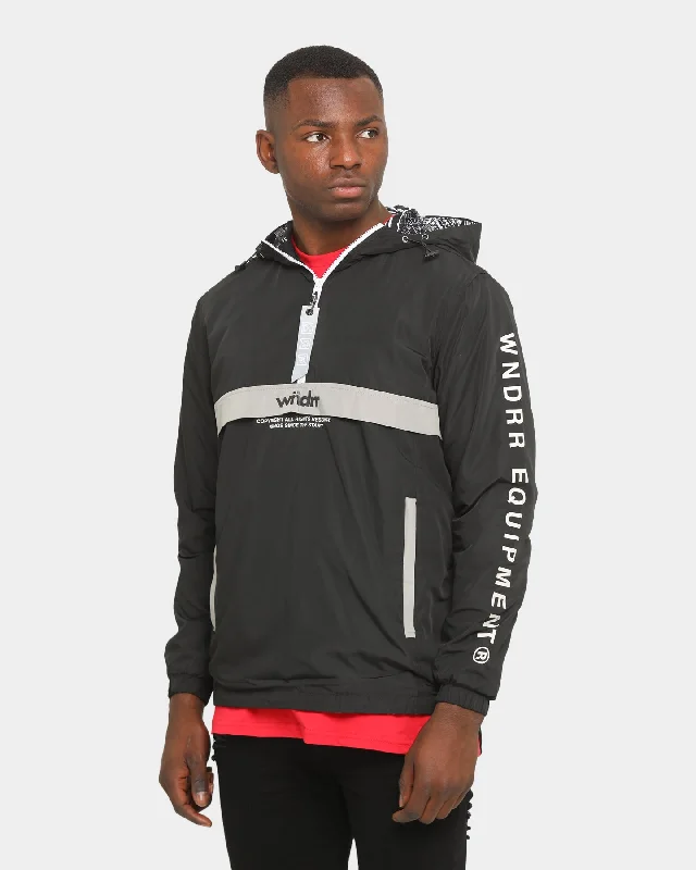 WNDRR Nonstop Spray Jacket Black Collared Jacket Crew Neck Jacket Turtle Neck Jacket