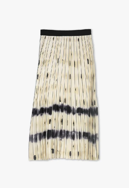 Accordian Pleated Multicolored Maxi Skirt cotton skirt soft