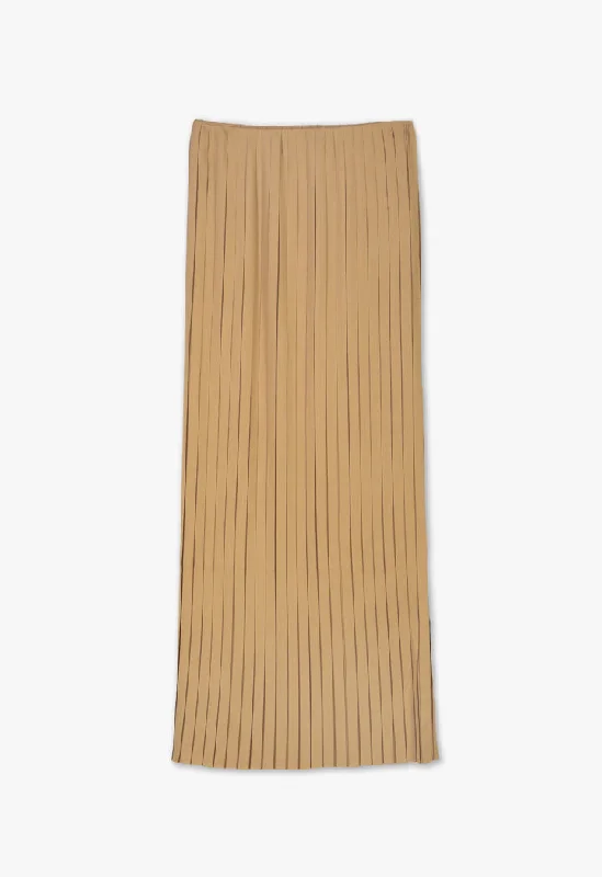 Accordian Pleated Solid Maxi Skirt pleated skirt texture