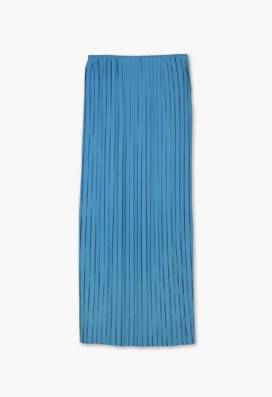 Accordian Pleated Solid Maxi Skirt denim skirt trendy