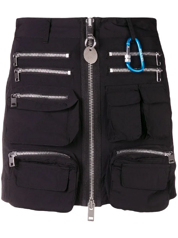 zip-detail mini skirt leather skirt bold