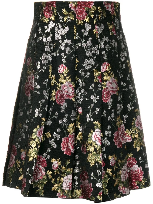 floral jacquard skirt cashmere skirt fine