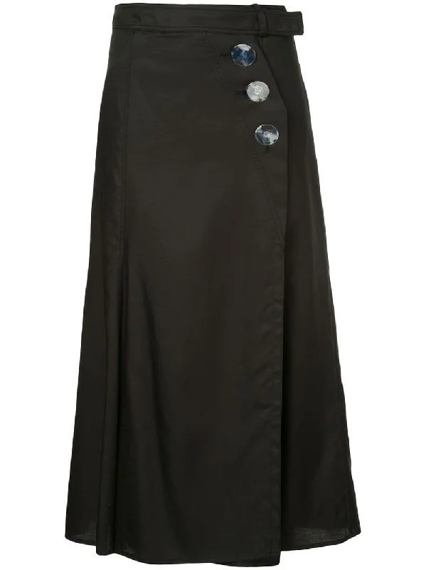 wrap a-line skirt linen skirt airy