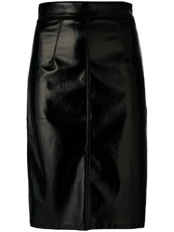 vinyl mini skirt elastic waist skirt