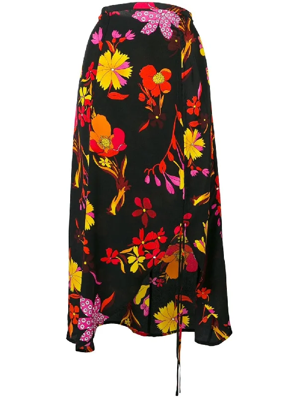 floral drawstring skirt mini skirt trendy
