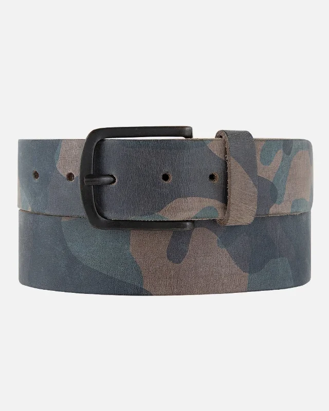 Stan | Rugged Camouflage Leather Jeans Belt Stylish Bootcut Denim Jeans