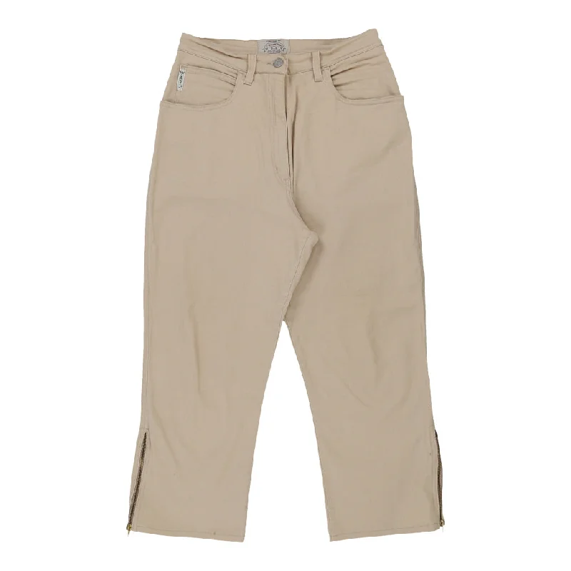 Armani Jeans Jeans - 29W UK 12 Beige Cotton Trendy Pleated Waist Jeans