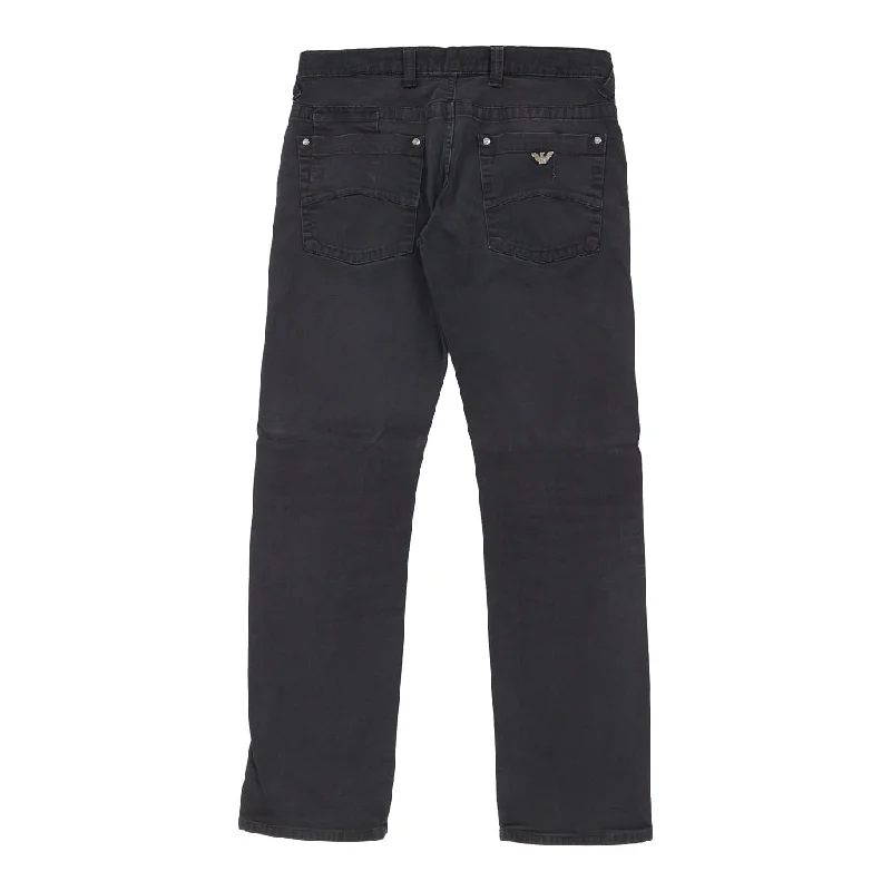 Armani Jeans Jeans - 33W UK 12 Black Cotton Blend Fashionable Bootcut Jeans