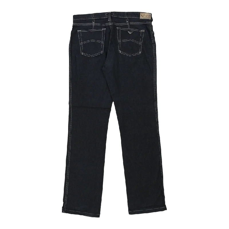 Armani Jeans Jeans - 34W UK 14 Dark Wash Cotton Classic Black Denim Jeans
