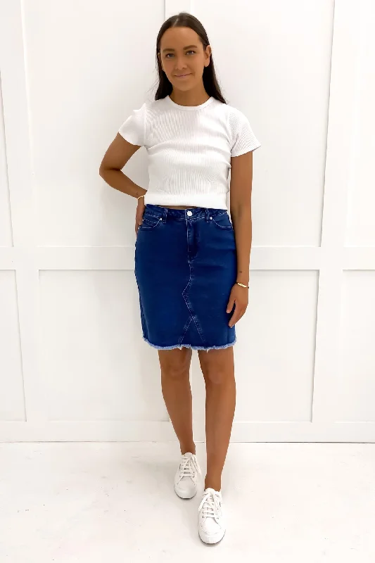 Belle Skirt Mid Blue velvet skirt luxurious