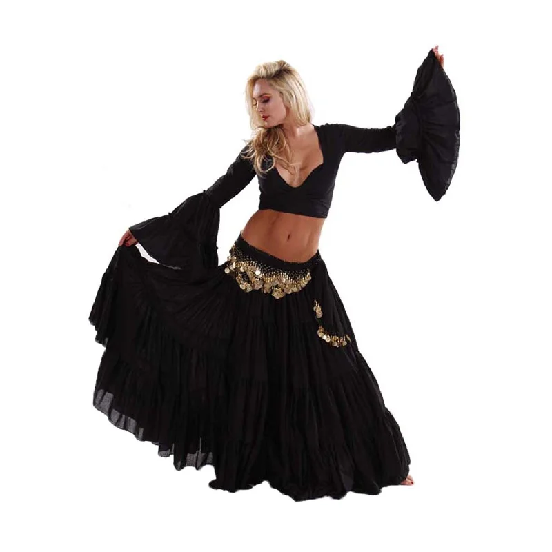 Belly Dance Skirt, Top, & Hip Scarf Costume Set | ESMA II velvet skirt plush