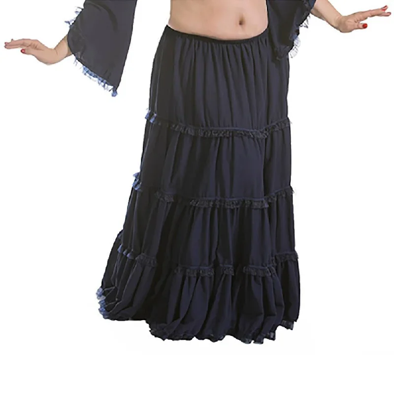 Belly Dance  25 Yard Tribal Ruffled Skirt | RAVISHING RUFFLES silk skirt lustrous