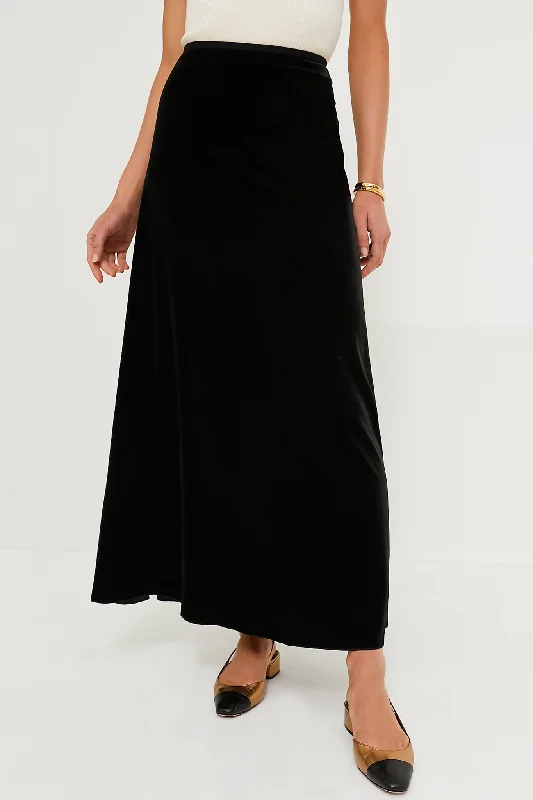 Black Velvet Martha Skirt cotton skirt soft