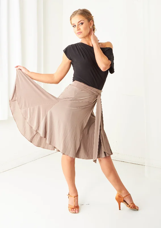 Bree Wrap Skirt - Sand leather skirt refined