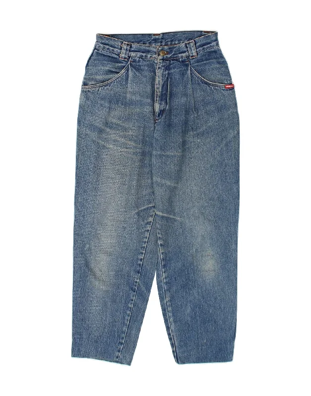 CARRERA Womens High Waist Tapered Jeans W30 L27 Blue Cotton Trendy Layered Pocket Jeans CARRERA Womens High Waist Tapered Jeans W30 L27 Blue Cotton Trendy Layered Pocket Jeans