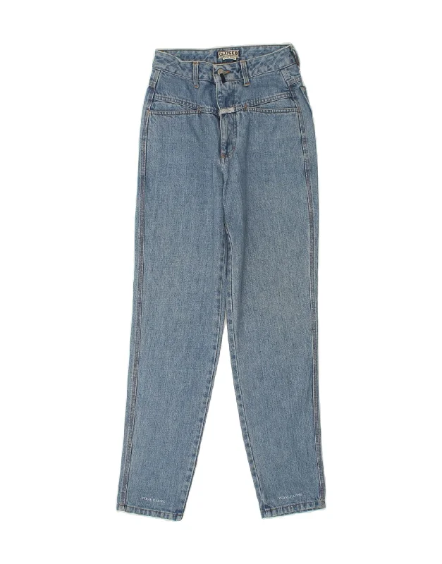 CLOSED Womens High Rise Tapered Jeans IT 40 Small W24 l30 Blue Cotton Trendy Cut-Off Denim Shorts
