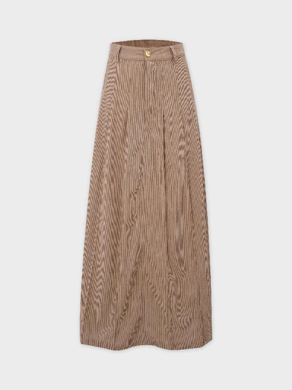 Corduroy Skirt-Camel wrap skirt elegant