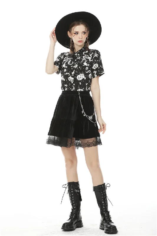 Daily easy matching velvet short skirt KW193 silk skirt lustrous