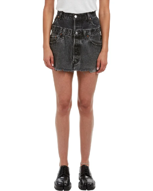 EB Denim Reinvented Double Skirt zip skirt side