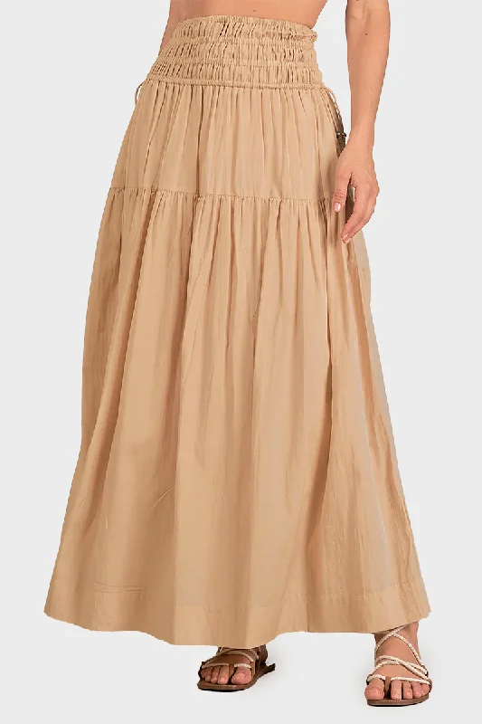 Elan Tiered Maxi Skirt cashmere skirt rich