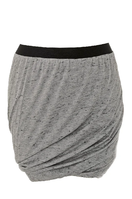 ENZA COSTA SPECKLED Jersey Doubled Grey Skirt corduroy skirt cozy