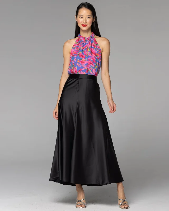 Fate Rock Steady Satin Skirt Black corduroy skirt cozy