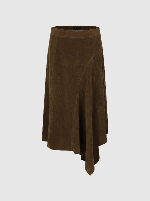 Irregular Loose A-Line Skirts asymmetrical skirt cut