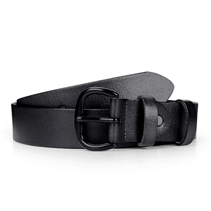 JASGOOD Women's Leather Jeans Belt Waist Casual Belt for Pants Shorts with Black Metal Buckle Trendy Plus Size Jeans JASGOOD Women's Leather Jeans Belt Waist Casual Belt for Pants Shorts with Black Metal Buckle Trendy Plus Size Jeans