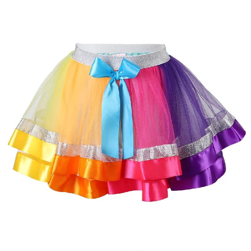 JoJo Siwa Colors Silver Trim Tutu Skirt velvet skirt plush