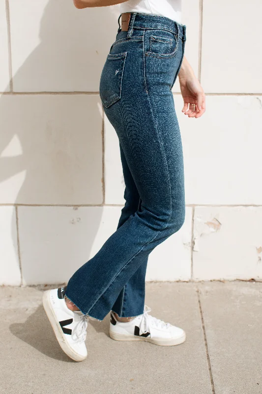 Kate Crop Boot Cut Jeans Classic Button Fly Jeans